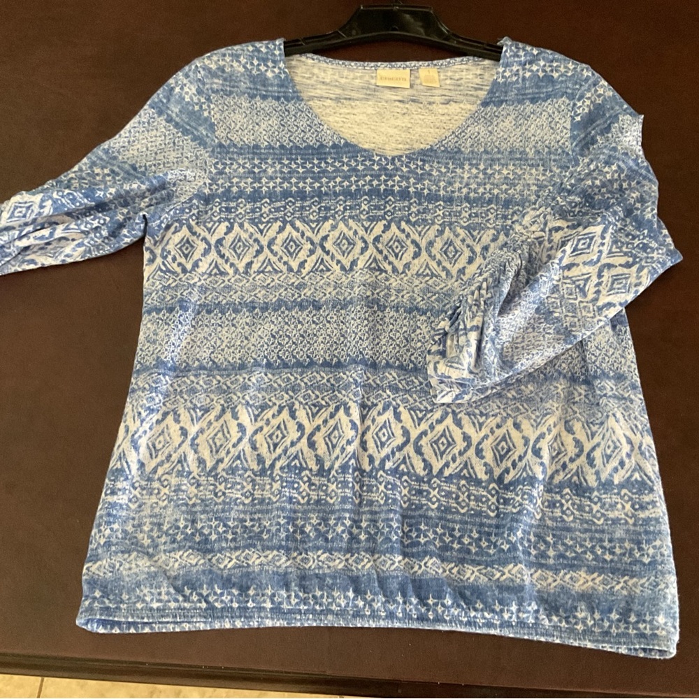 Chico’s blue print size 1